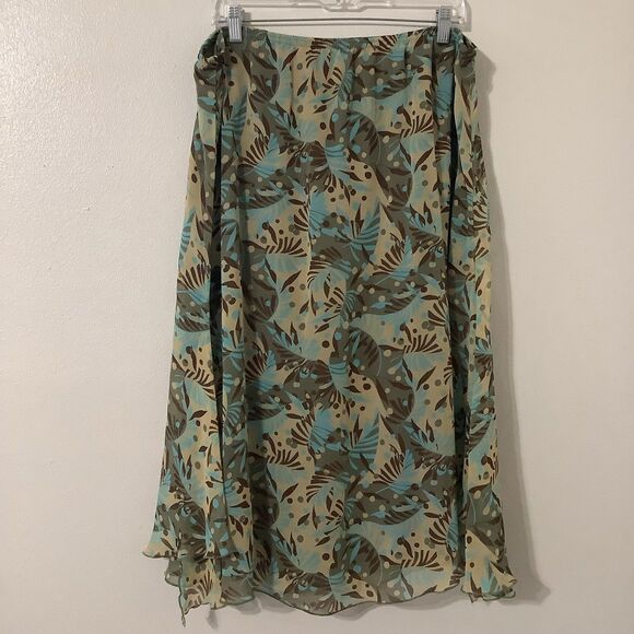 Vintage Y2K Earthy Boho Hippie Festival Tropical Summer Fairy Midi Skirt Sz 16 - Picture 1 of 10